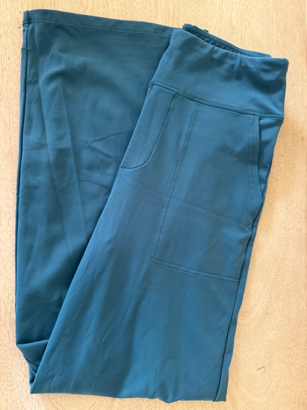 Teal Wide-Leg Pocket Pants